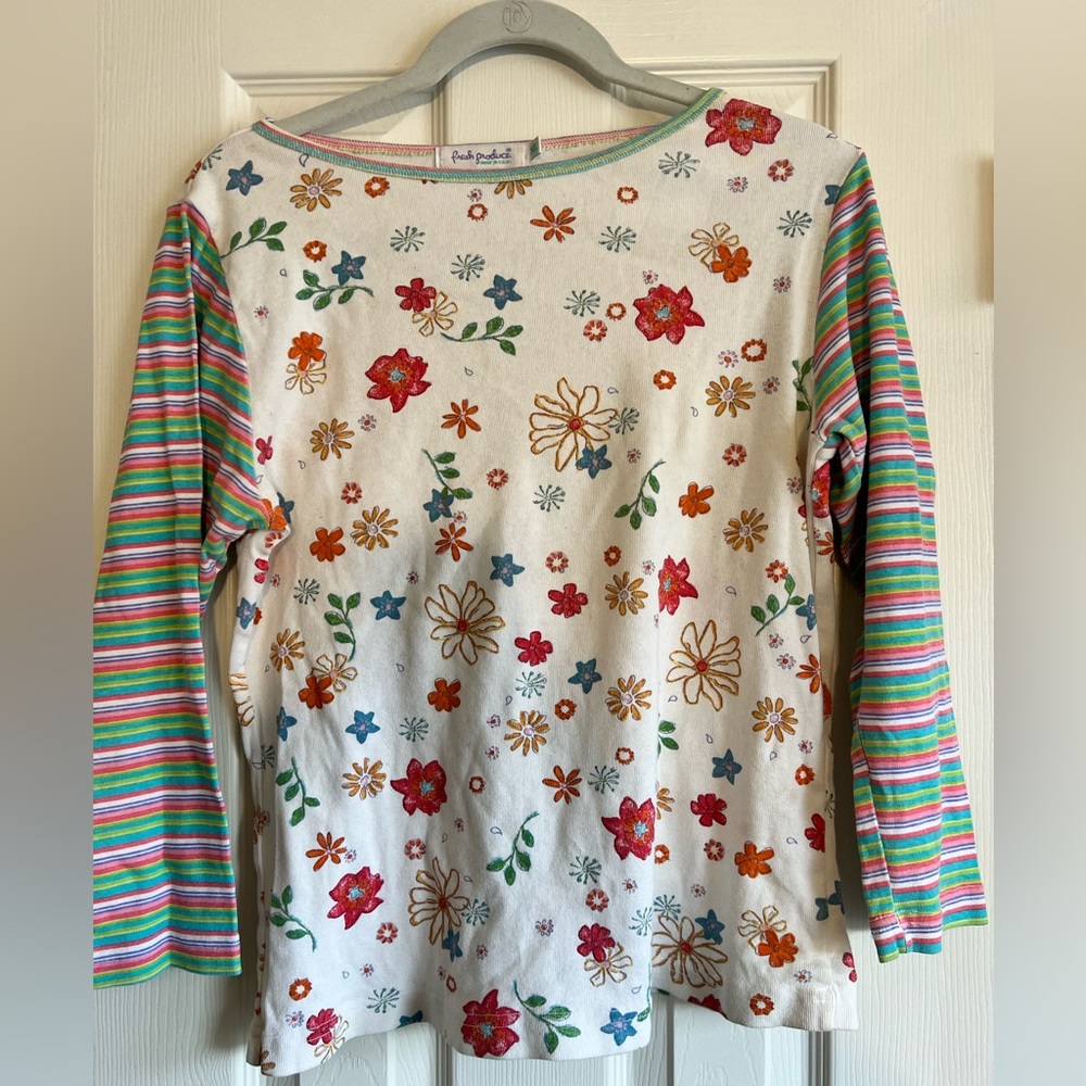 100% 90s cotton flower shirt
